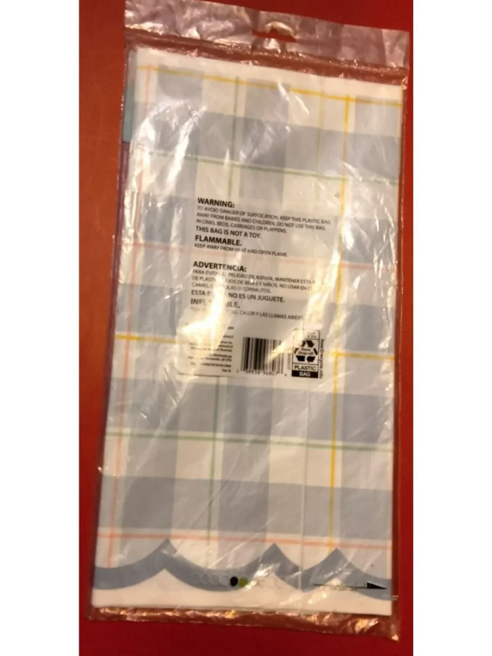 Blue Plaid Tablecloth Table Cover Party Picnic 54 x 108 Plastic
